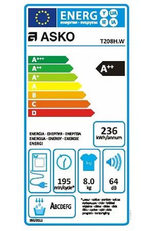 Asko T208H.W Sèche-linge