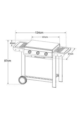 Barbecue Cook'in Garden Barbecue À Gaz Mixte Grill + Plancha Puerta Luna Confort