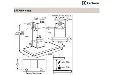 Electrolux EFTF19X - hotte décorative murale