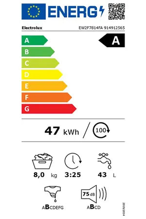 Electrolux EW2F7814FA Lave linge hublot