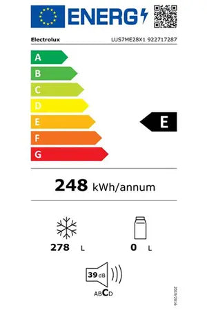 Electrolux LUS7ME28X1 congélateur Armoire