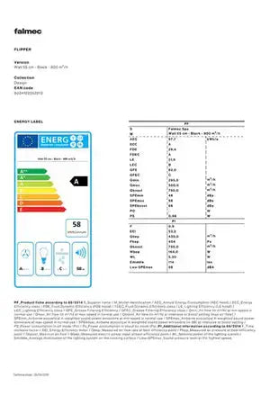 FALMEC FLIPPER1220 hotte décorative murale