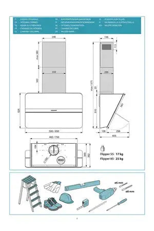 FALMEC FLIPPER1440 hotte décorative murale