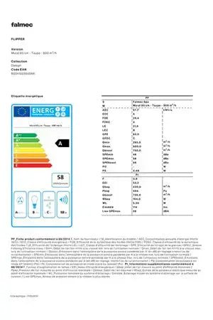 FALMEC FLIPPER1440 hotte décorative murale