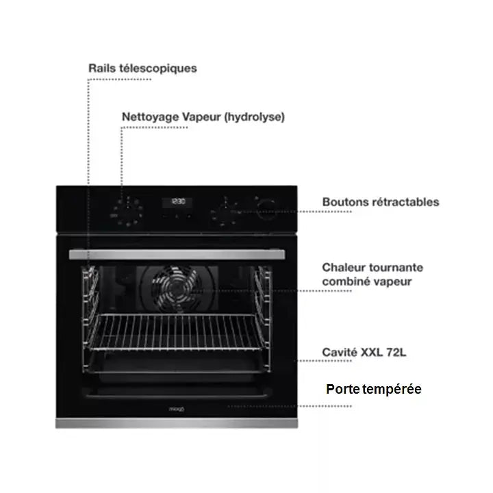 Four encastrable fonction vapeur MIOGO MOS721TR Steam