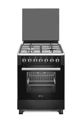 Wiggo Gaziniere WO-E605R(BX) Pose libre 4 foyers 66 litres Noir / Inox Gazinière