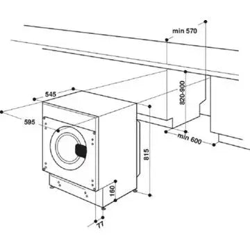 Lave linge séchant hublot  encastrable WHIRLPOOL BIWDWG961485FR