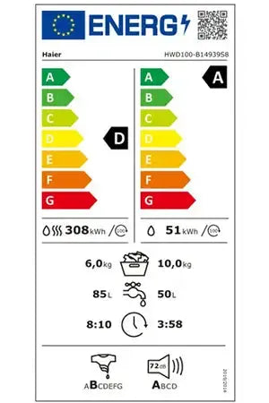 Lave-linge séchant Haier HWD100B14939S8FR