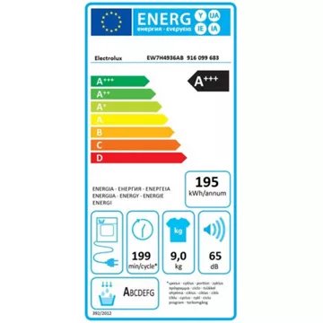 Sèche linge pompe à chaleur							ELECTROLUX				EW7H4936AB