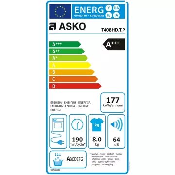 Sèche linge pompe à chaleur							ASKO				T408HD.T.P
