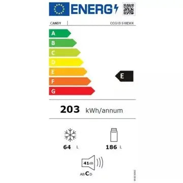 Réfrigérateur combiné	CANDY CCG1S 518EWX