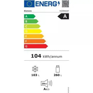 Réfrigérateur combiné		SIEMENS	KG39NAIAT HyperFresh <0 °C>