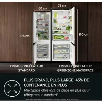 Réfrigérateur combiné encastrable 		AEG NSC7P751DS No frost 70cm