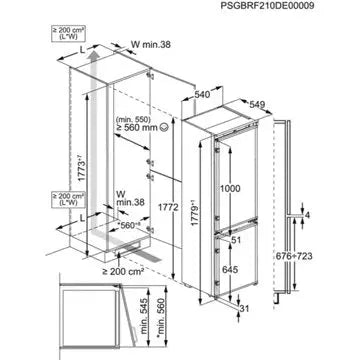 Réfrigérateur combiné encastrable 	AEG OSC6N181ES