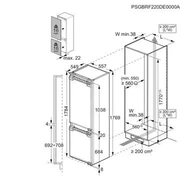 Réfrigérateur combiné encastrable 		AEG	TSC7M181EC GreenZone