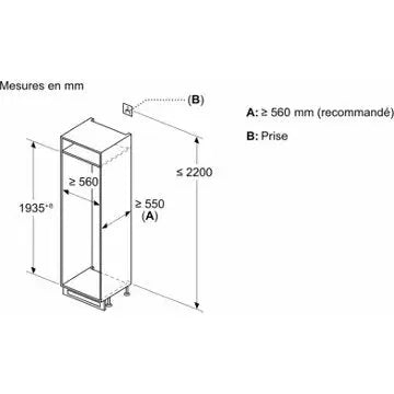 Réfrigérateur combiné encastrable 		BOSCH	KIN96NSE0 Série 2, XL, accentLine