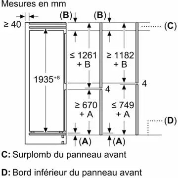Réfrigérateur combiné encastrable 		BOSCH	KIN96NSE0 Série 2, XL, accentLine