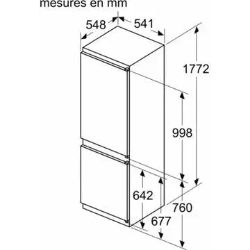 Réfrigérateur combiné encastrable 	BOSCH	KIV86NSE0