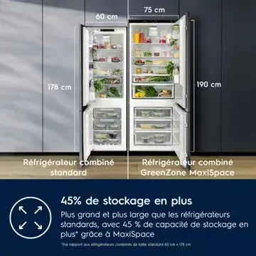Réfrigérateur combiné encastrable 		ELECTROLUX	ENP7TD75S GreenZone 70cm