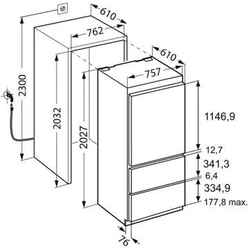 Réfrigérateur combiné encastrable 		LIEBHERR	ECBN5066-23 BioFresh