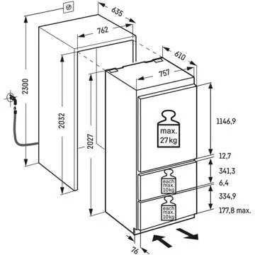 Réfrigérateur combiné encastrable  LIEBHERR ECBNe7870 BioFresh