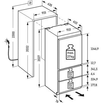 Réfrigérateur combiné encastrable 	LIEBHERR	ECBNe8870 BioFresh