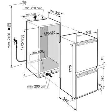 Réfrigérateur combiné encastrable 	LIEBHERR	ICBND5163-20 BioFresh