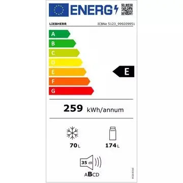 Réfrigérateur combiné encastrable 	LIEBHERR	ICBNE5123-20 BioFresh