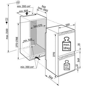 Réfrigérateur combiné encastrable 		LIEBHERR	ICBbi5152-22 Prime BioFresh