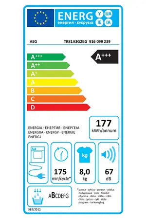 Sèche-linge Aeg TR81A3G2BG