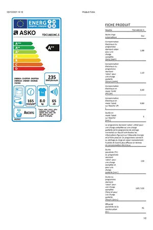 Sèche-linge Asko TDC1481HC.S