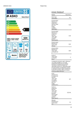 Sèche-linge Asko TDC1773VC.S
