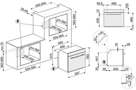 Smeg SFP6101TB3 four encastrable