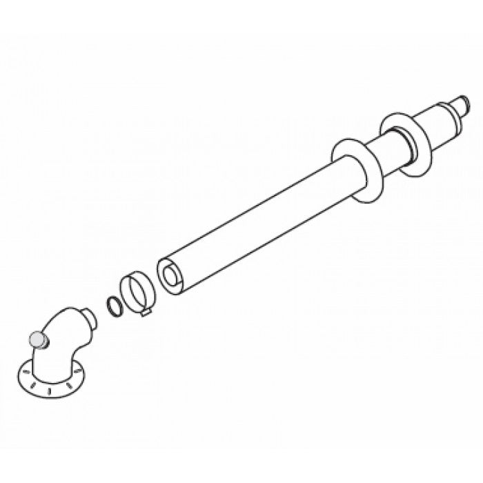 TERMINAL HORIZONTALE 60/100 + COUDE COURT 2 POINTS DE MESURE (EX 0020219523)