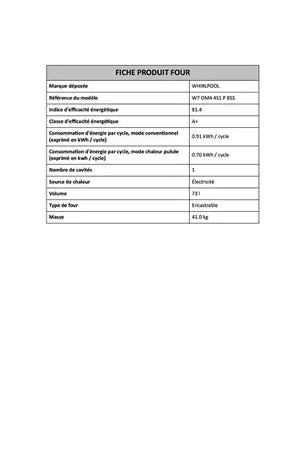 Whirlpool W7OM44S1PBSS four encastrable