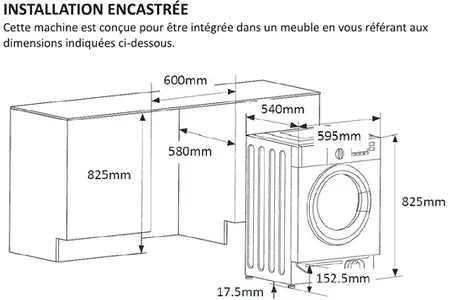 Lave-linge séchants 8kg Thomson 1400tr/min 60cm E, 4795180