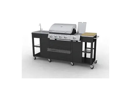 vidaXL Barbecue de cuisine d'extérieur Montana 4 brûleurs