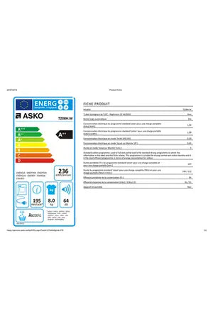 Asko T208H.W Sèche-linge