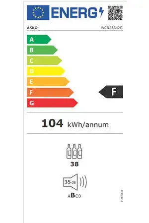 Asko WCN25842G - encastrable 82 cm Cave multi-températures encastrable