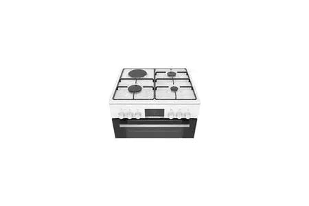 Bosch cuisinière Mixte Blanc 60x60cm four ecoclean 66L multifonction 7 modes de