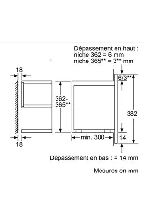 Bosch électroménager BFL634GS1 - Série 8, Micro-ondes intégrable, 60 x 38 cm, 21 litres, Inox [Classe énergétique A++]