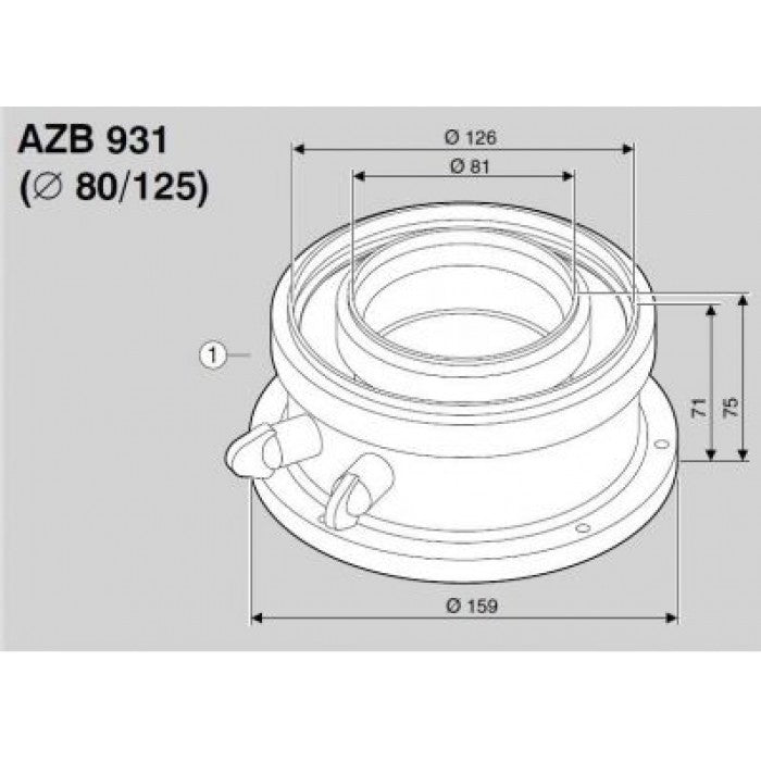 JUNKERS AZB 931 ADAPTATEUR 80/125 7738112714