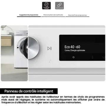 Lave linge hublot 	SAMSUNG  WW90DG6U85LK Bespoke AI