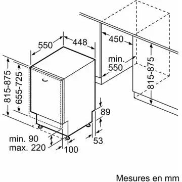 Lave vaisselle encastrable BOSCH	SPV6YMX08F