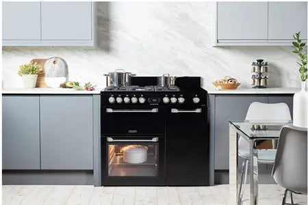 Leisure Cuisinemaster Pro 100cm gaz et Vitro Noir - PR100F560K Piano de cuisson
