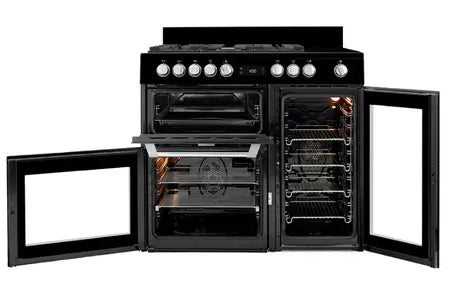 Leisure Cuisinemaster Pro 100cm gaz et Vitro Noir - PR100F560K Piano de cuisson