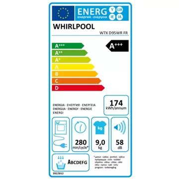 Sèche linge pompe à chaleur							WHIRLPOOL				W7XD95W FR Suprême Silence