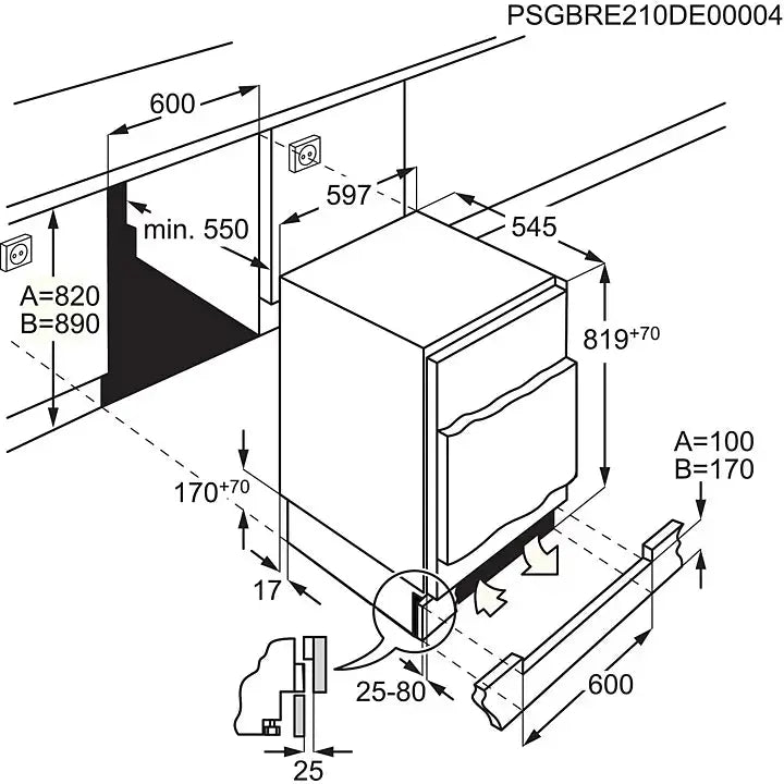 Réfrigérateur top encastrable ELECTROLUX ELB3AE82YY