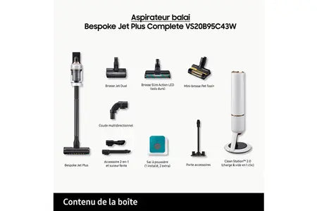 Samsung aspirateur Balai Bespoke Jet Plus Complete VS20B95C43W
