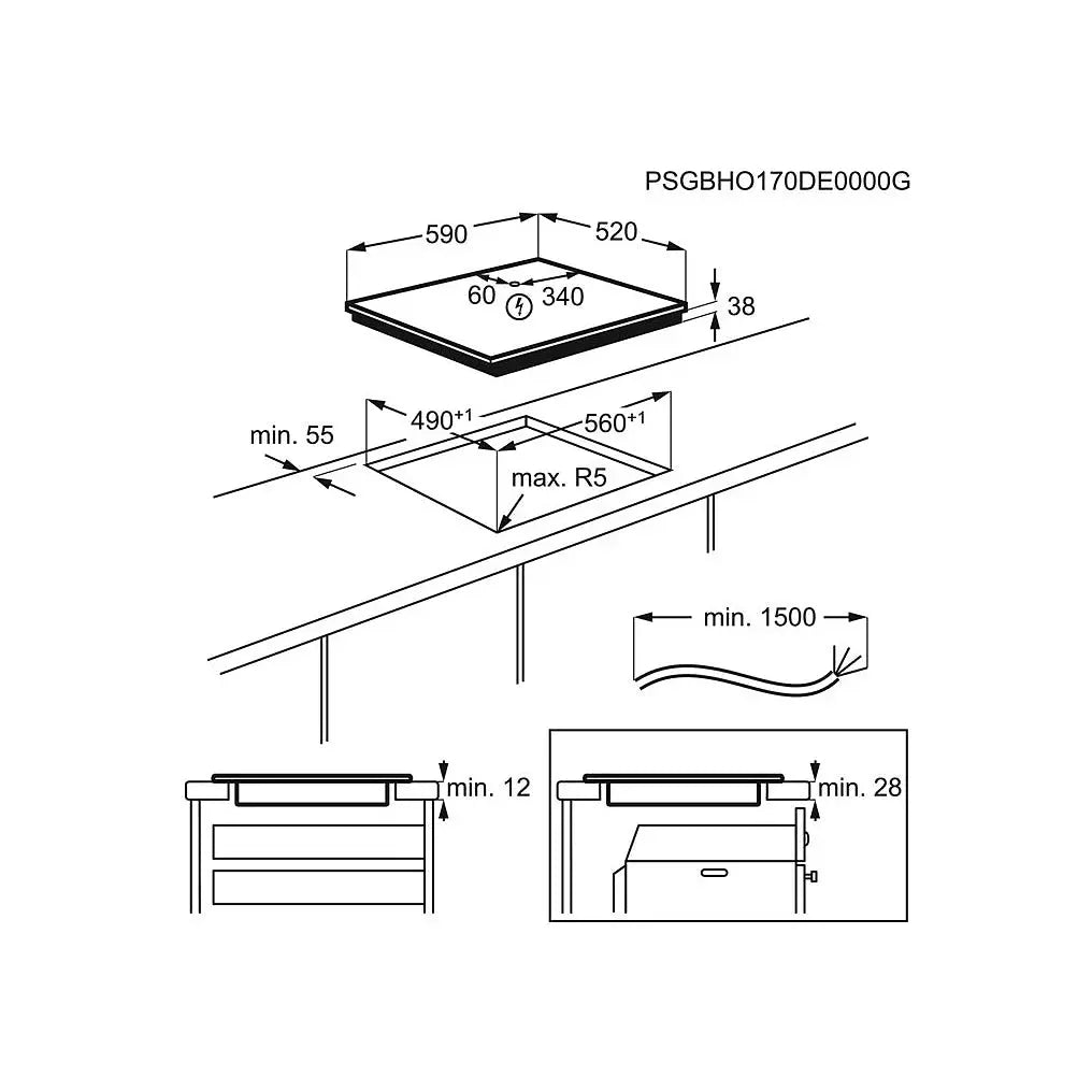 Table vitrocéramique ELECTROLUX BHV6232FOK